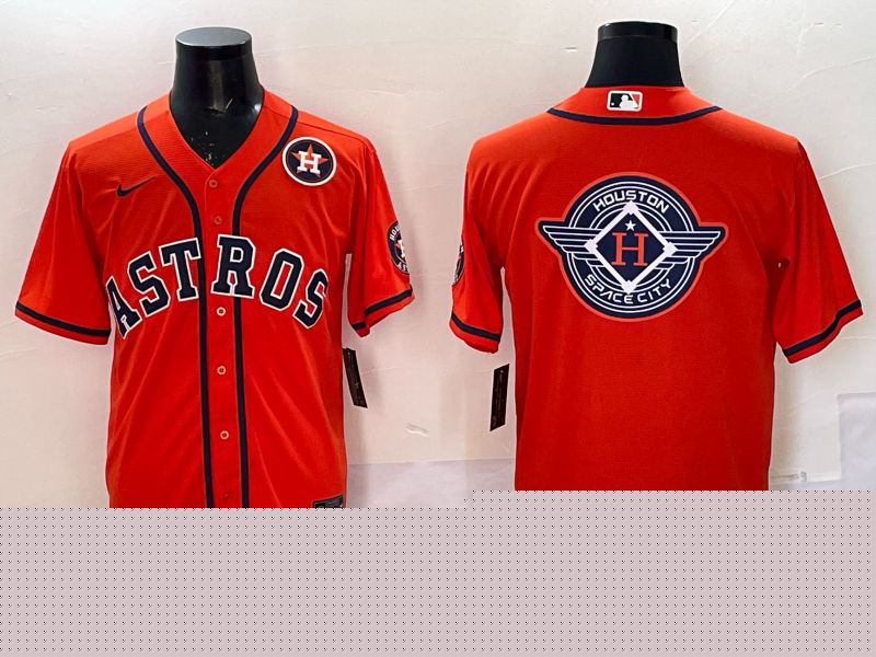 Men 2025 Houston Astros Blank Orange Nike MLB Jersey style 077->houston astros->MLB Jersey